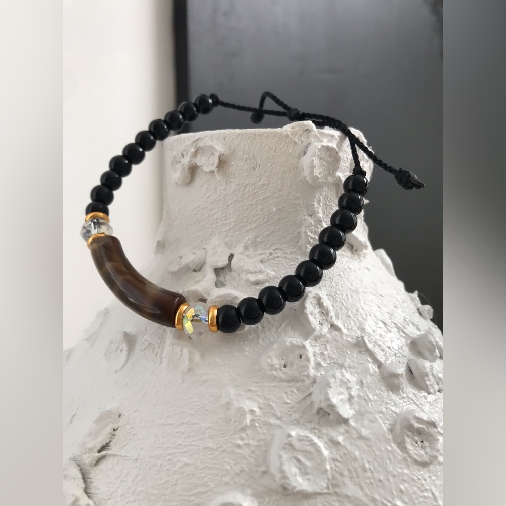 Columbian made • Beaded Pull Through  Bracelet • Stone• Unisex